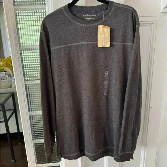 GH Bass long sleeve men’s pullover gray size L NEW - Picture 1 of 7